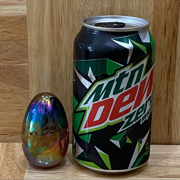 Signed Iridescent Murano Style 2-inch Egg Glass Paperweight - Picture 3 of 11